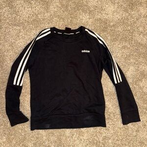 Adidas black Sweatshirt with White Accents. Size small
